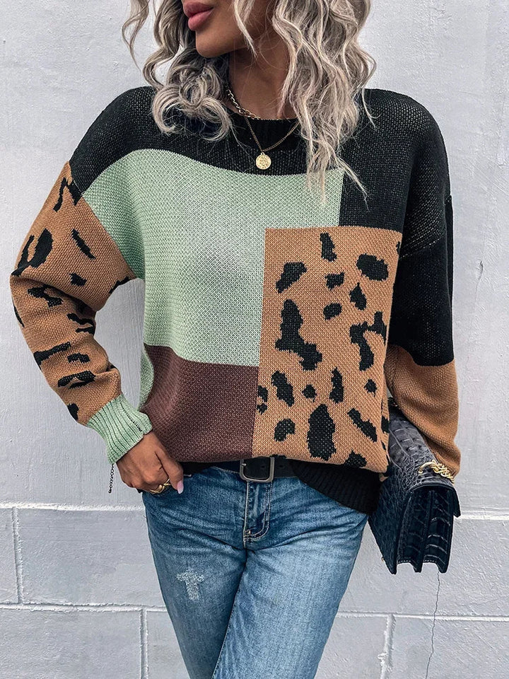 CORDELIA | VINTAGE LEOPARD PATCHWORK SWEATER