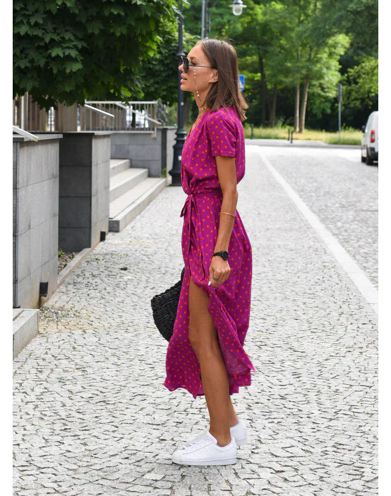 ELVINA | ELEGANT V-NECK DRESS