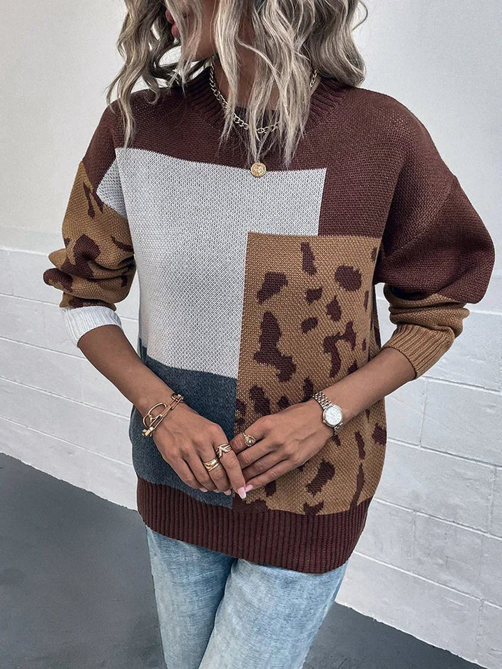 CORDELIA | VINTAGE LEOPARD PATCHWORK SWEATER