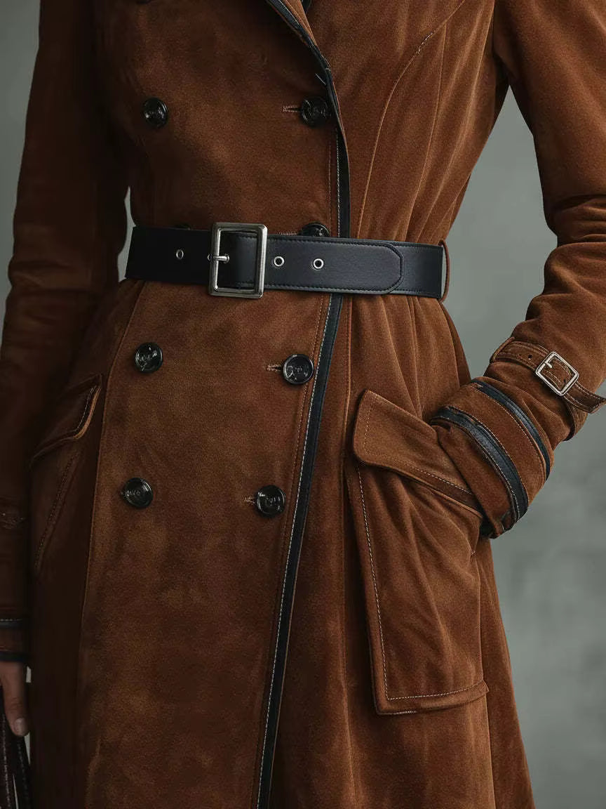 NATHALIE | SUEDE LEATHER TRENCH COAT