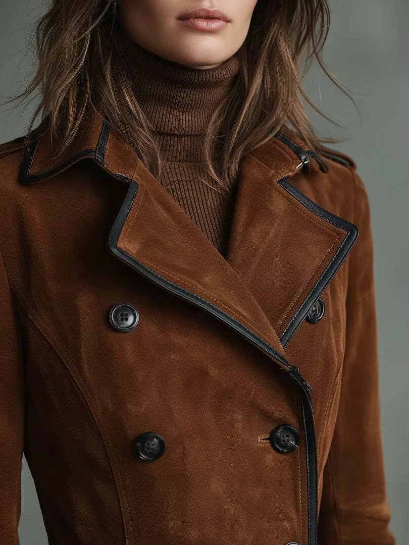 NATHALIE | SUEDE LEATHER TRENCH COAT