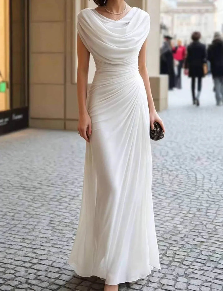 ROSAMUND | RUFFLE-COLLAR EMPIRE MAXI DRESS