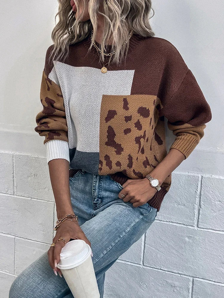CORDELIA | VINTAGE LEOPARD PATCHWORK SWEATER