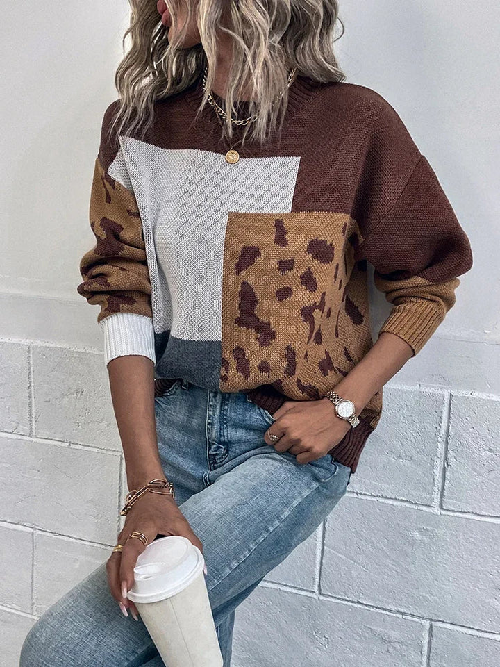 CORDELIA | VINTAGE LEOPARD PATCHWORK SWEATER