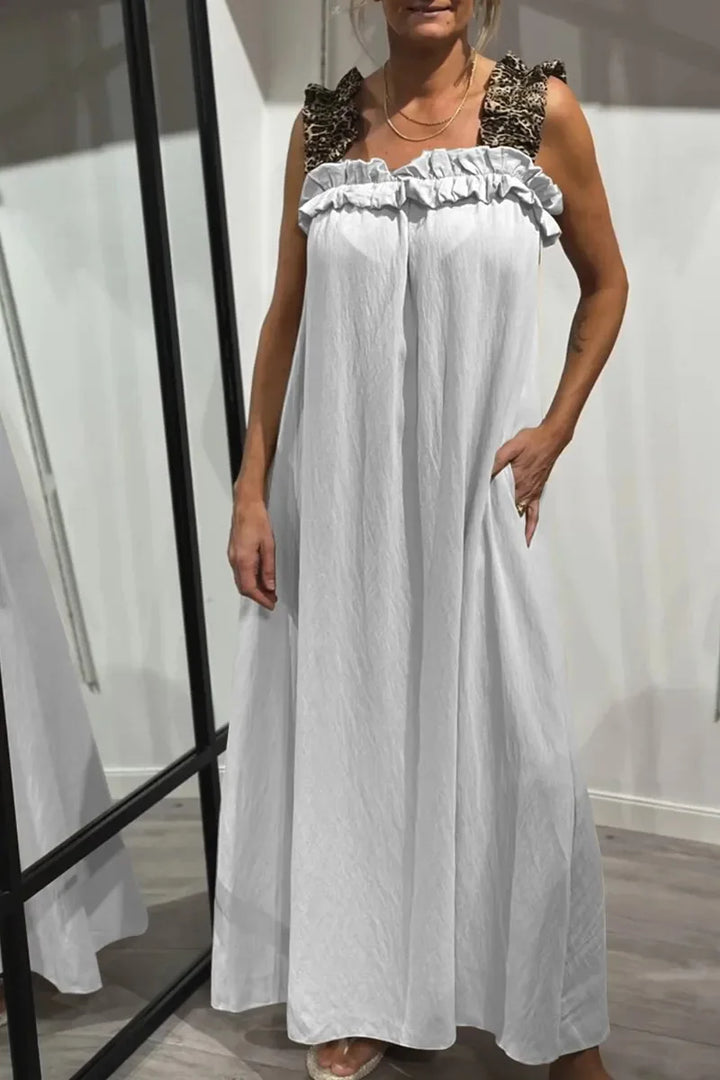 DESIRAY | ELEGANT SUMMER DRESS WITH LEOPARD STRAPS