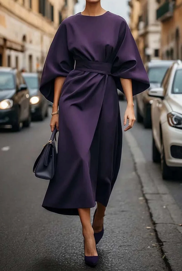 LILLIAN | ELEGANTES KLEID MIT LATERENÄRMELN UND GÜRTEL