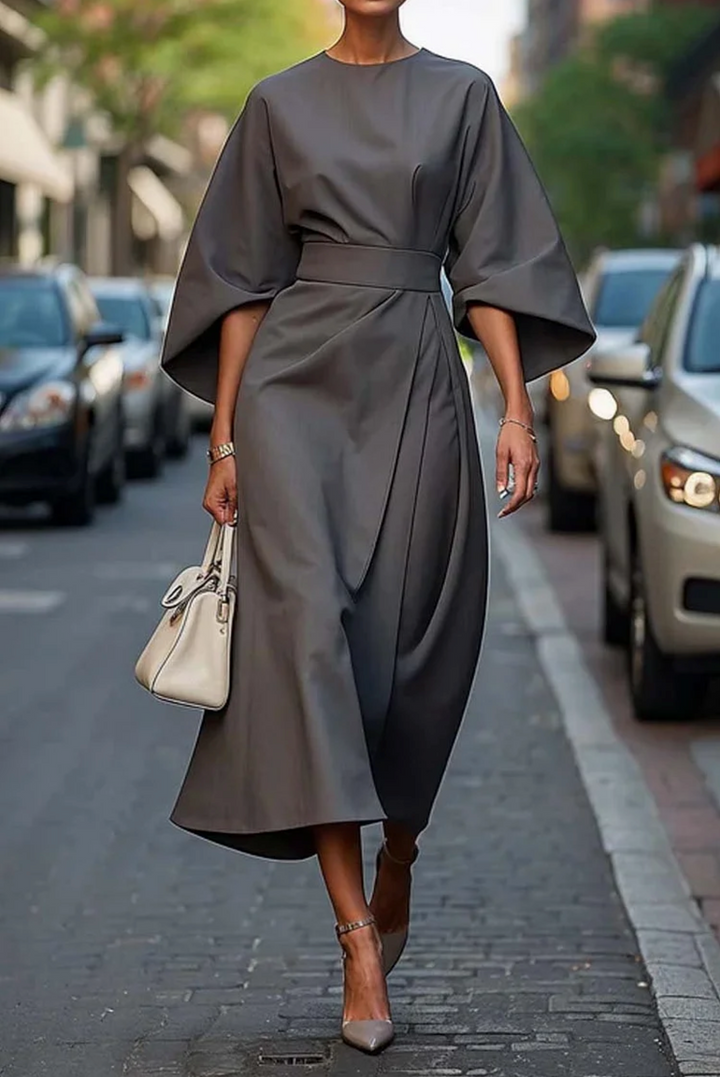LILLIAN | ELEGANTES KLEID MIT LATERENÄRMELN UND GÜRTEL