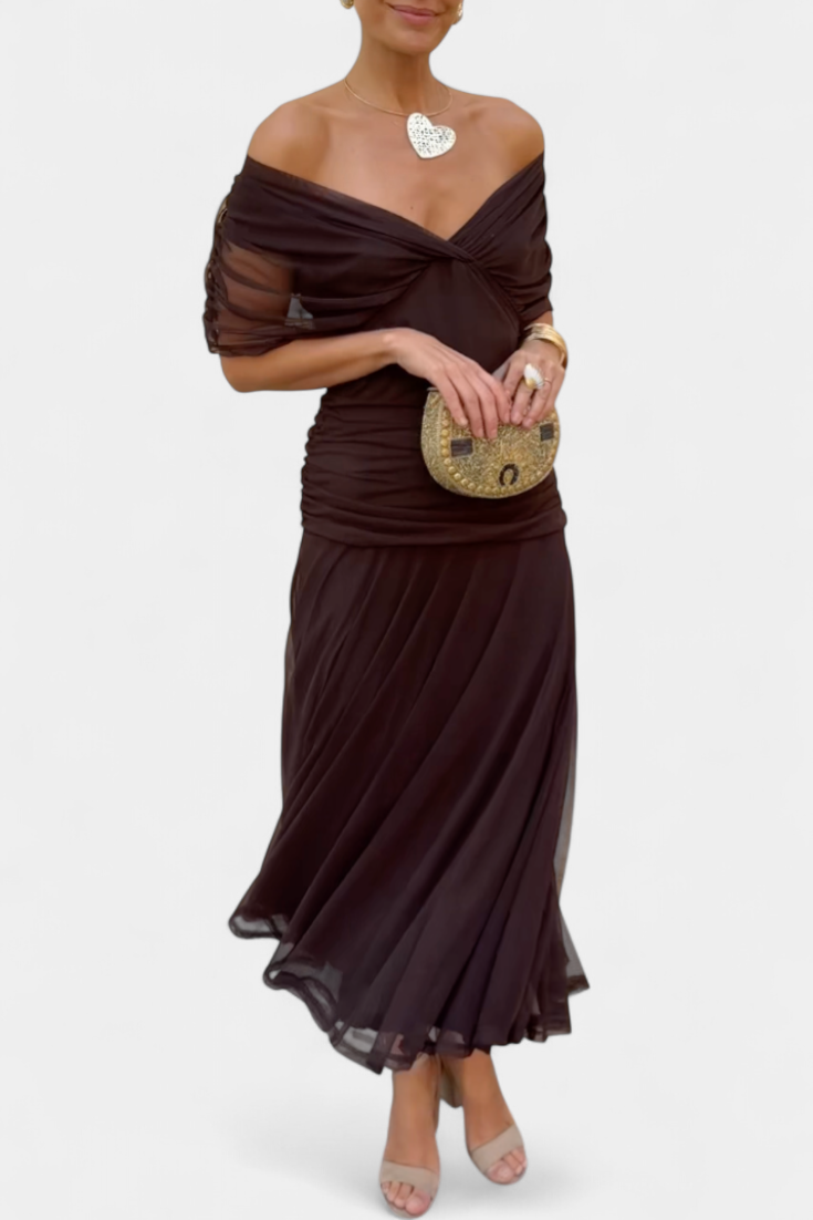ROSALIE | LONG FLORAL V-NECK DRESS