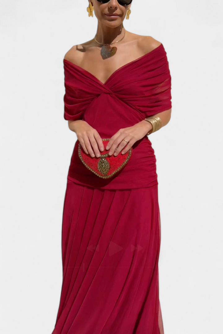 ROSALIE | LONG FLORAL V-NECK DRESS