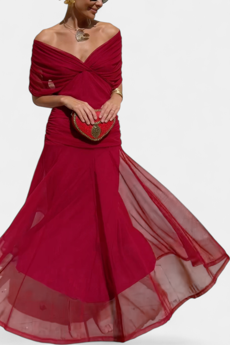 ROSALIE | LONG FLORAL V-NECK DRESS