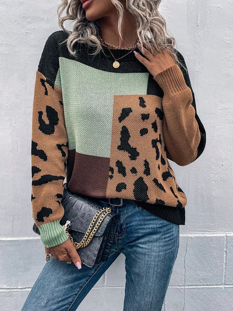 CORDELIA | VINTAGE LEOPARD PATCHWORK SWEATER
