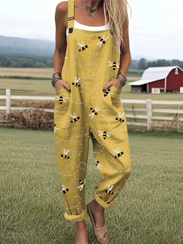 DAISY | WOMEN'S SUMMER DUNGAREES WITH PLAYFUL PRINT