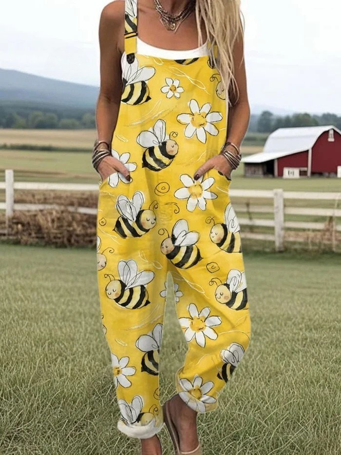 DAISY | WOMEN'S SUMMER DUNGAREES WITH PLAYFUL PRINT
