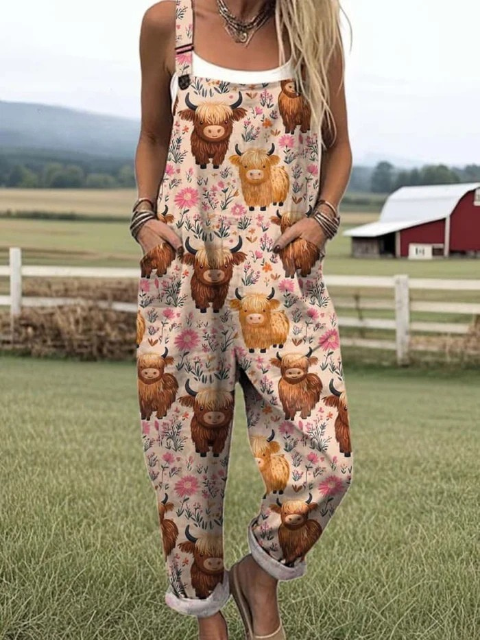 DAISY | WOMEN'S SUMMER DUNGAREES WITH PLAYFUL PRINT