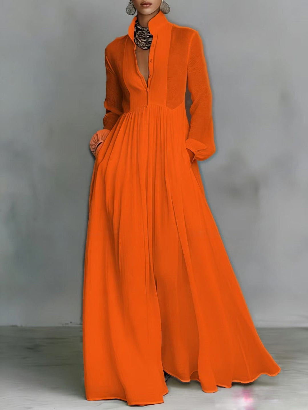 ROWAN | FLOWING BUTTON-FRONT MAXI DRESS