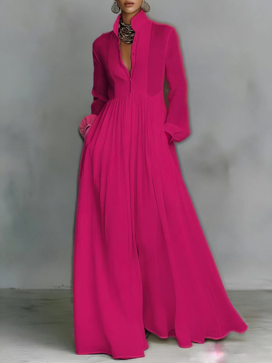 ROWAN | FLOWING BUTTON-FRONT MAXI DRESS
