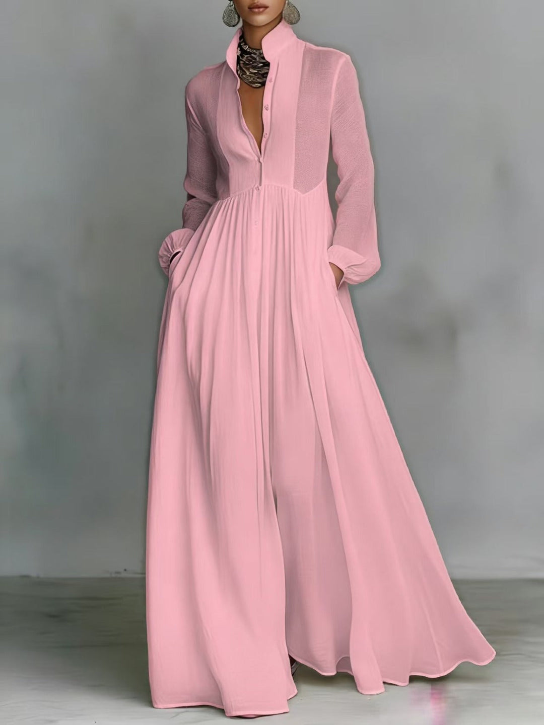 ROWAN | FLOWING BUTTON-FRONT MAXI DRESS