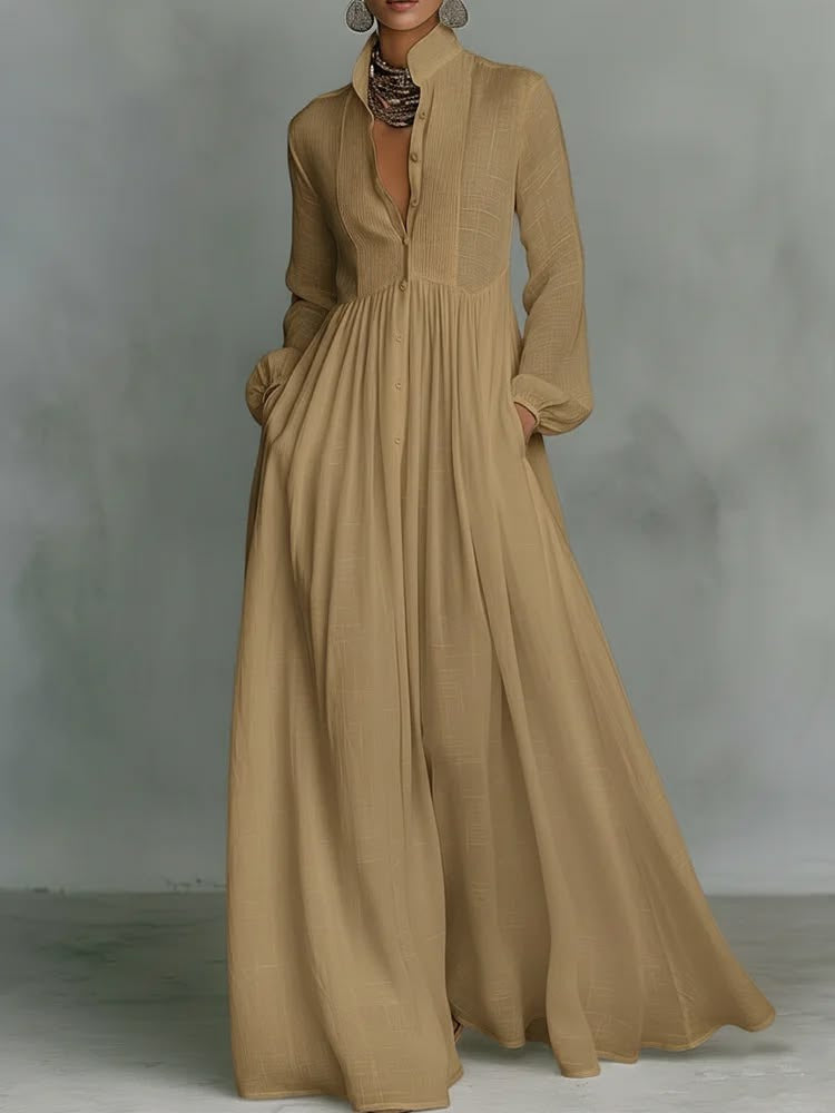 ROWAN | FLOWING BUTTON-FRONT MAXI DRESS