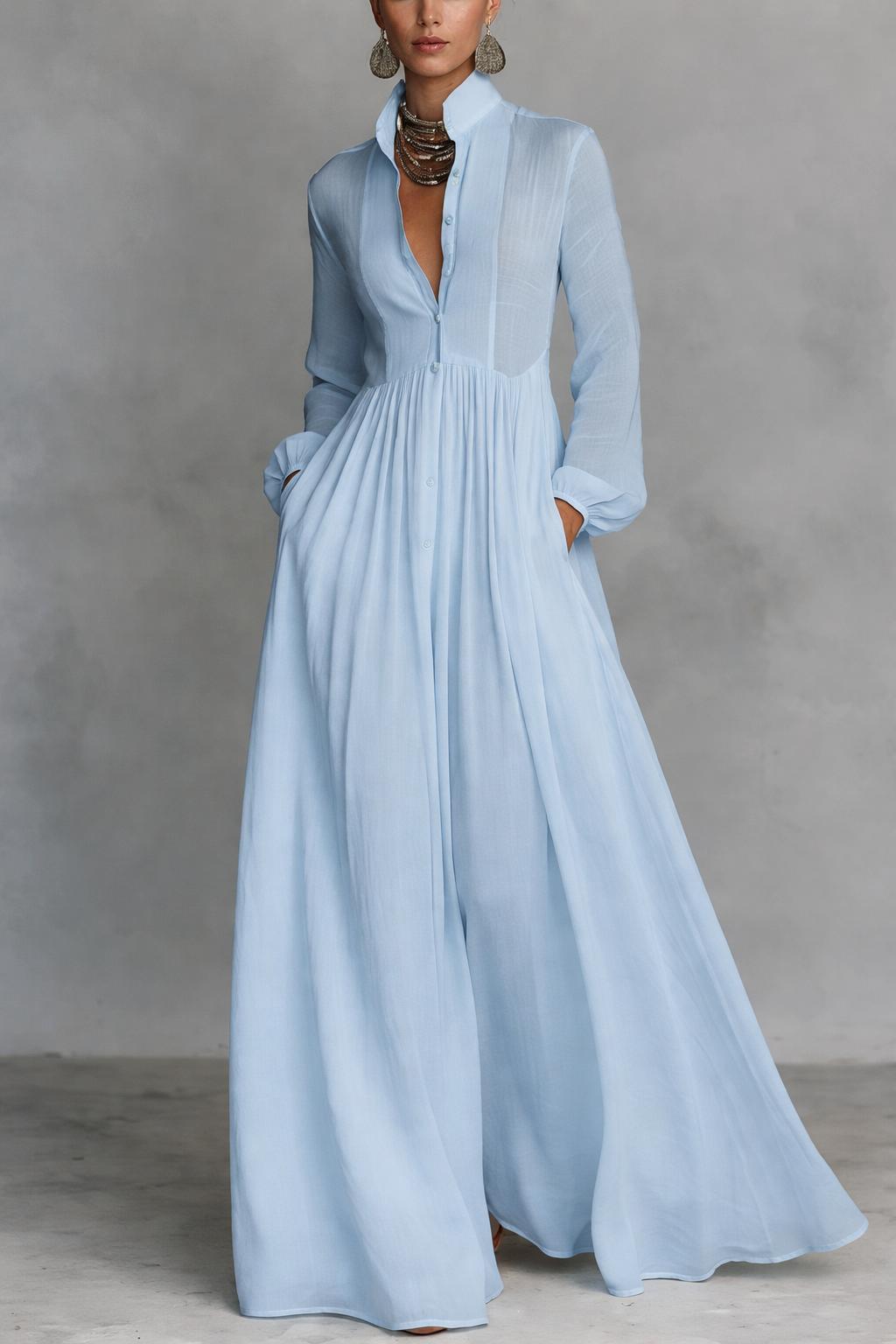 ROWAN | FLOWING BUTTON-FRONT MAXI DRESS