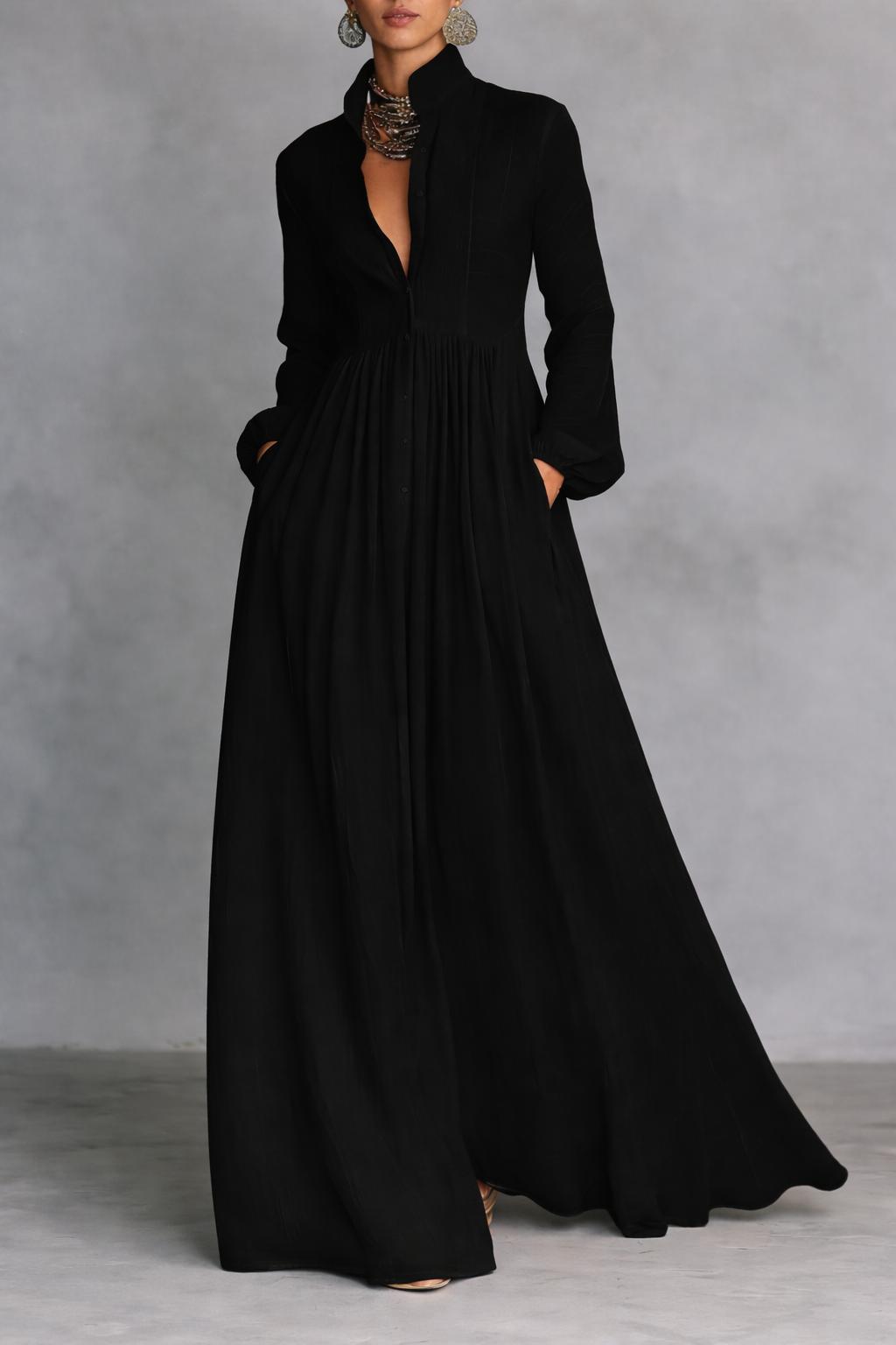 ROWAN | FLOWING BUTTON-FRONT MAXI DRESS