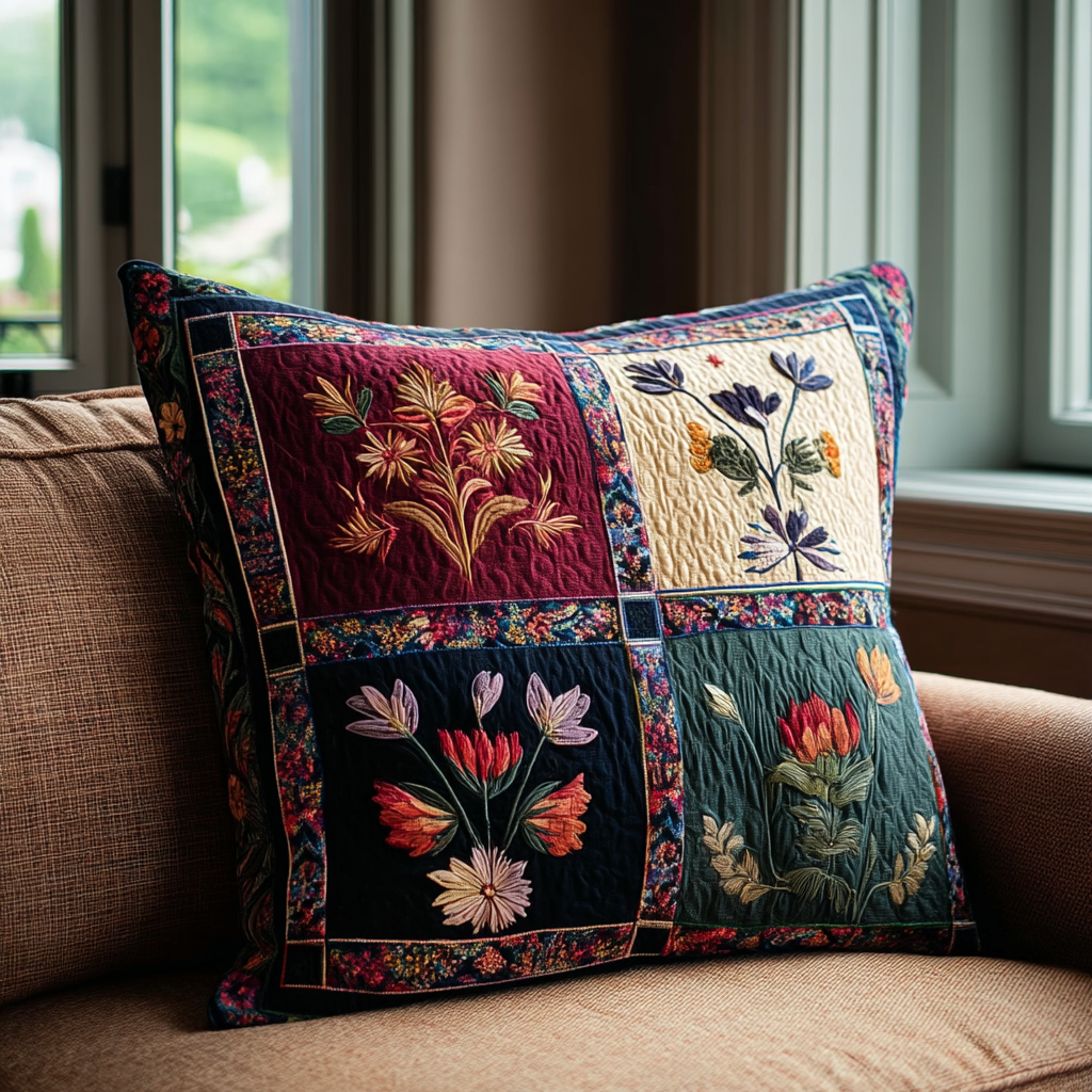 BOTANIVIA | VINTAGE FLORAL PATCHWORK CUSHION COVER