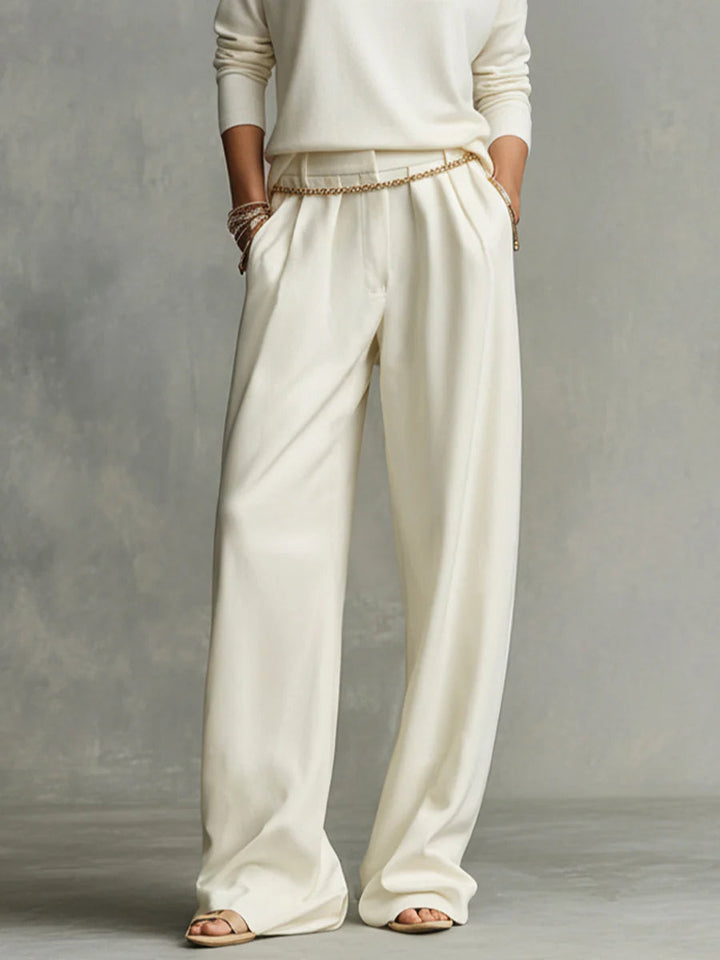ROSIE | SOFT TURTLENECK TOP AND FLOWING WIDE LEG PANTS SET