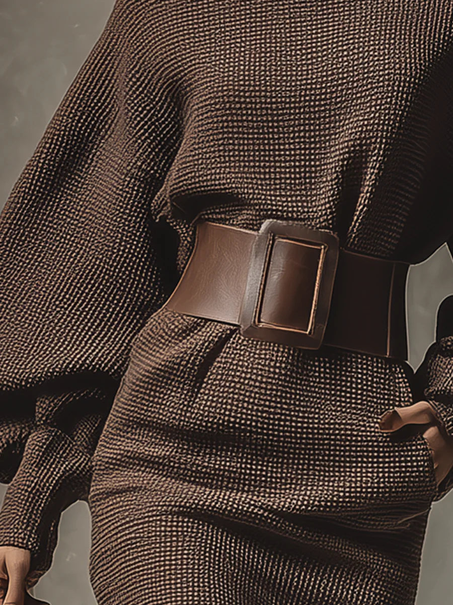 GRACE | DARK BROWN MINI DRESS