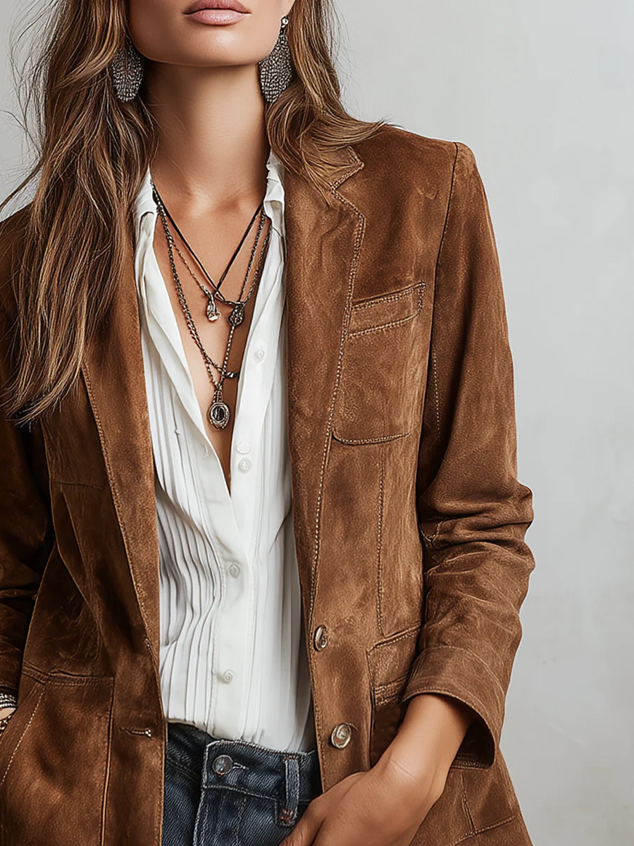 BEATRIX | VINTAGE BROWN BLAZER