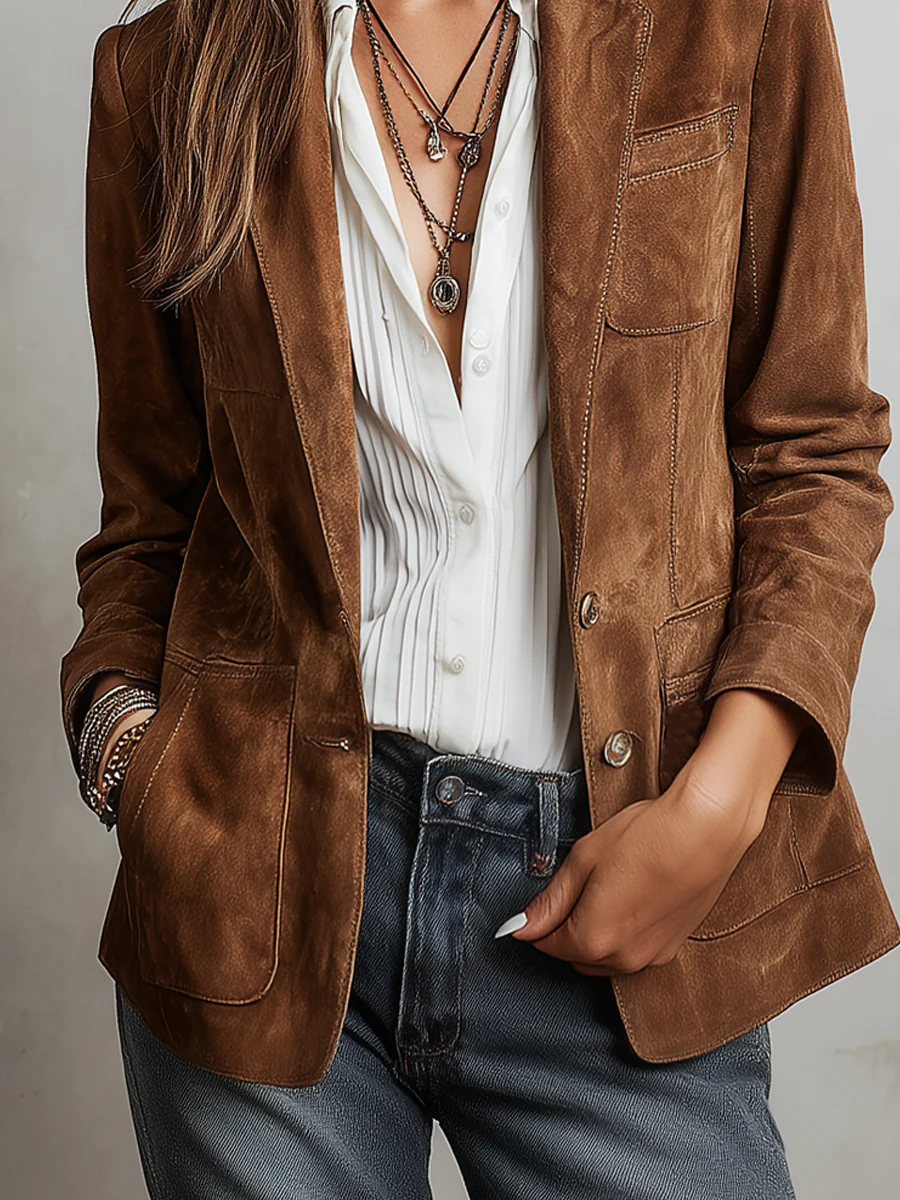 BEATRIX | VINTAGE BROWN BLAZER