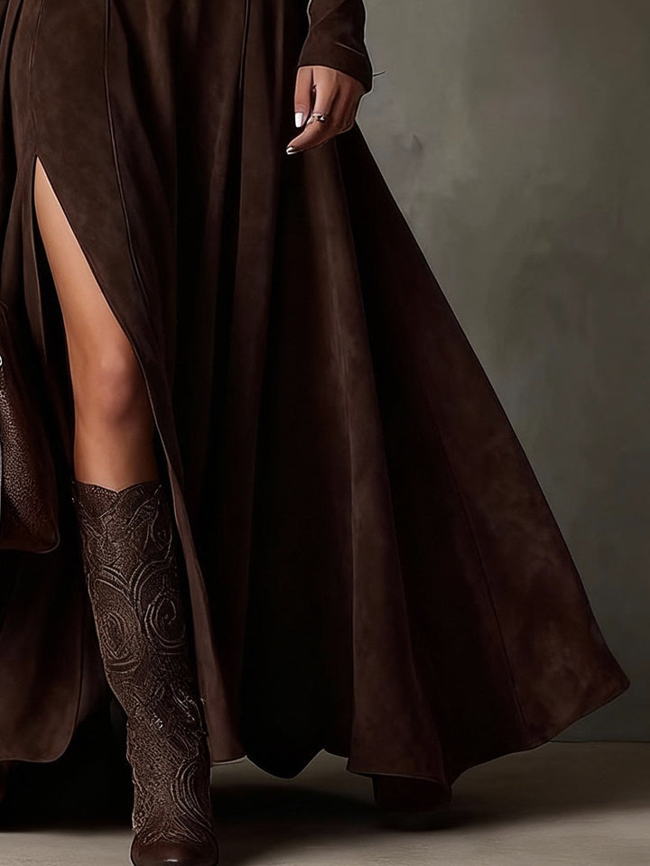 CHARLOTTE | DARK BROWN MAXI DRESS