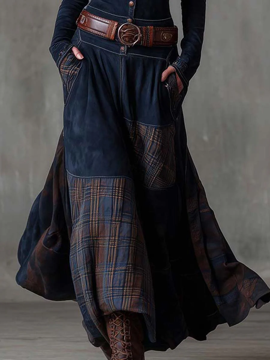 ANNALISE | BUTTONED PLAID MAXI DRESS
