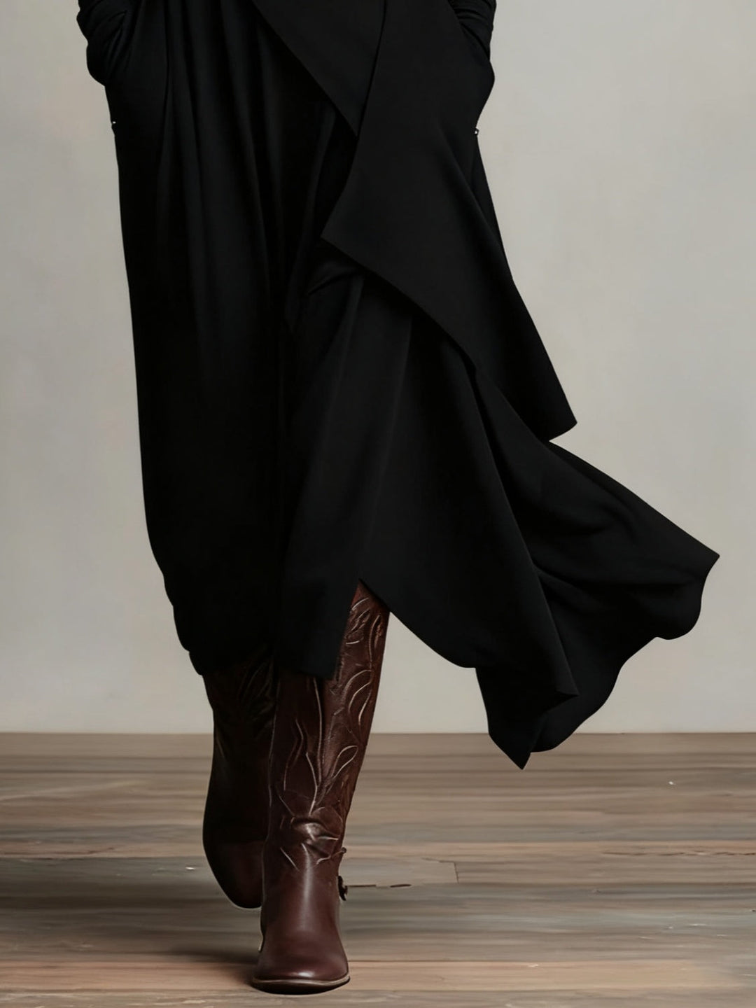VIVIENNE | ASYMMETRICAL HIGH-NECK MAXI DRESS