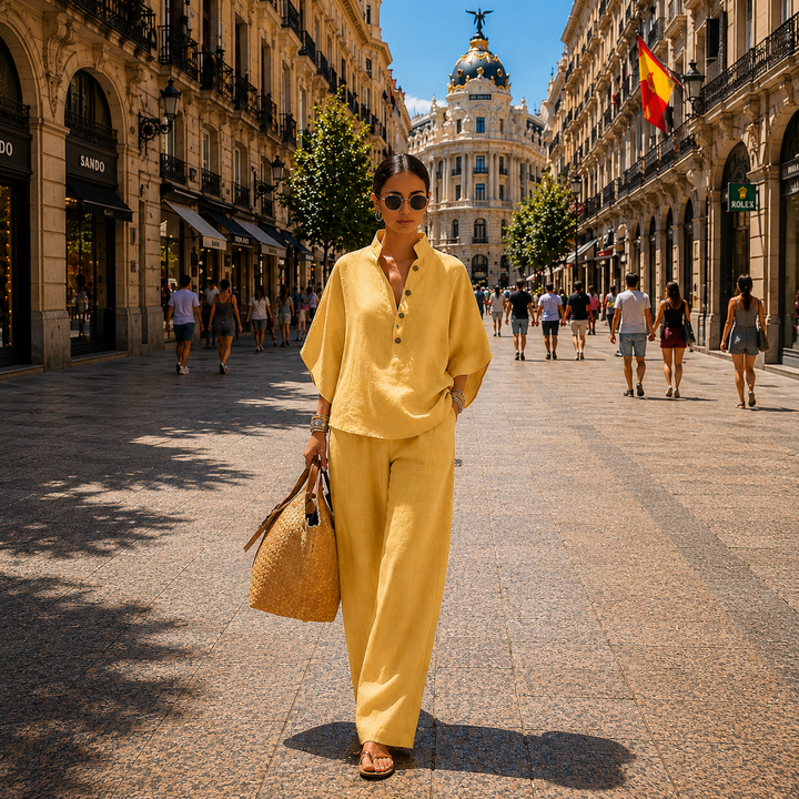 MARIEL | SET WITH BATWING SLEEVES AND WIDE TROUSERS
