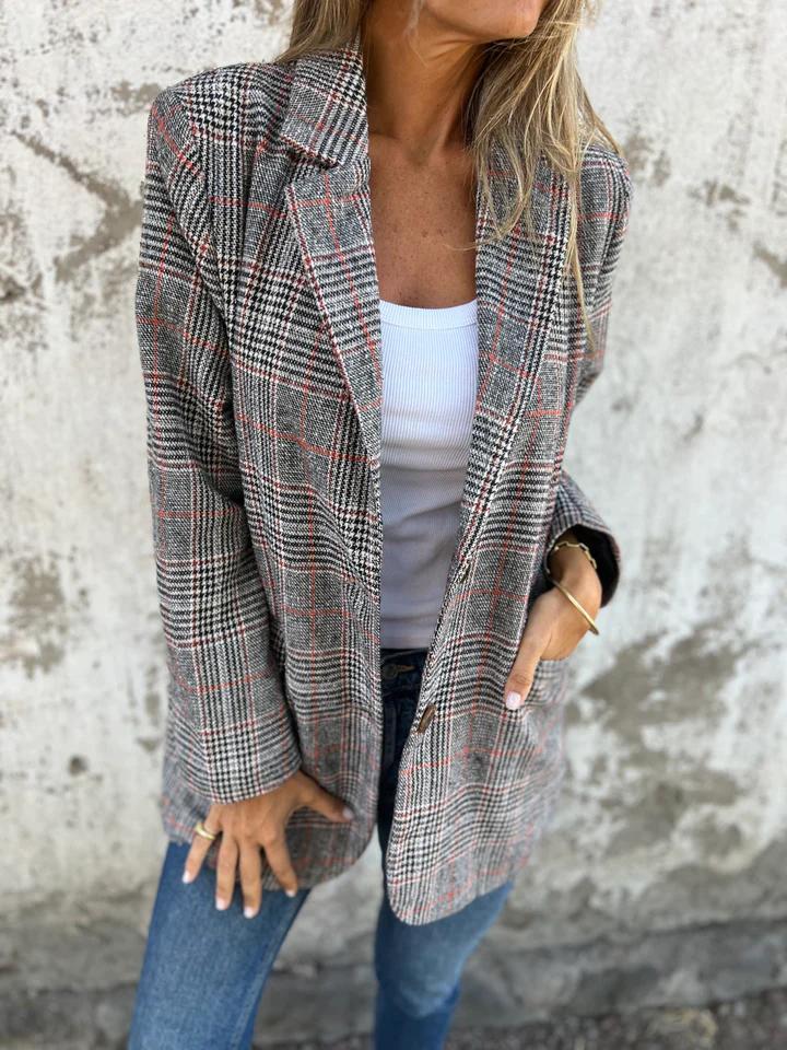 ALAYA | CASUAL CHECKERED BLAZER