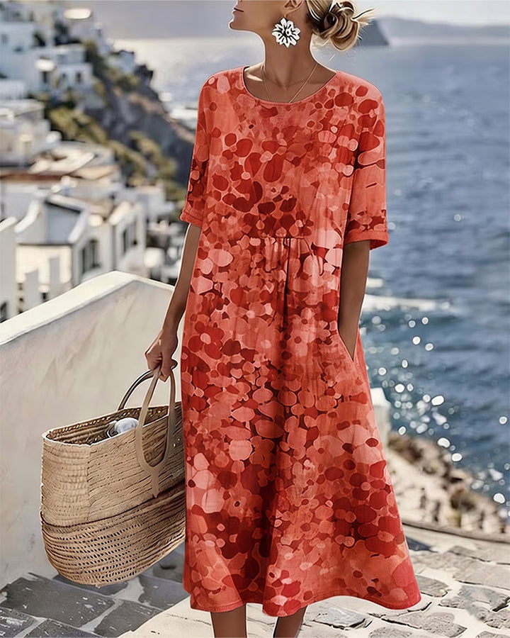 FLEURÉ | AIRY FLORAL PRINT MIDI DRESS