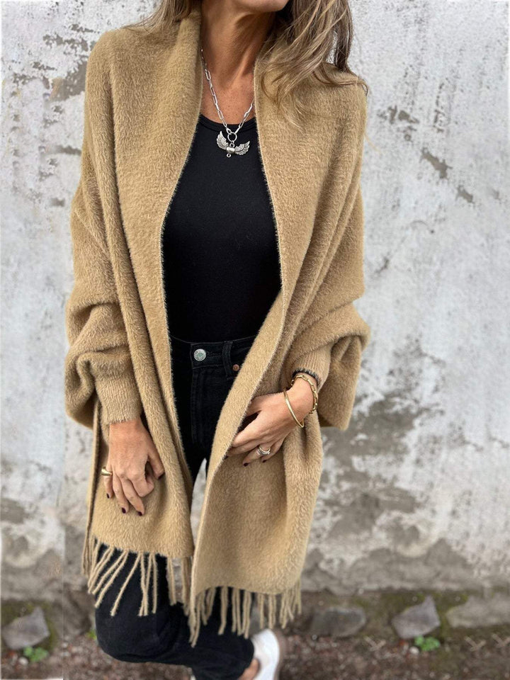 LORRAINE | LONG-SLEEVED COAT WITH TASSELS