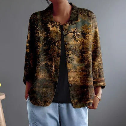 FIORENZA | PAINTED LANDSCAPE BLOUSE