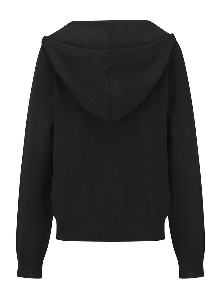 EDITH | BLACK HOODED CARDIGAN