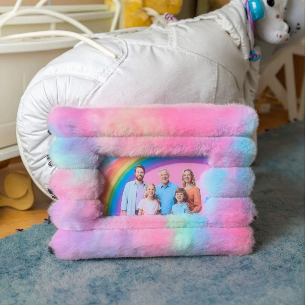 PASTELORA | RAINBOW FLUFFY PHOTO FRAME