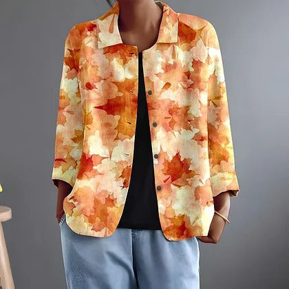 LAURENTINE | WATERCOLOUR LEAF BLOUSE