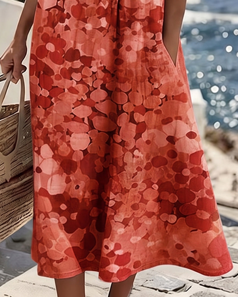 FLEURÉ | AIRY FLORAL PRINT MIDI DRESS