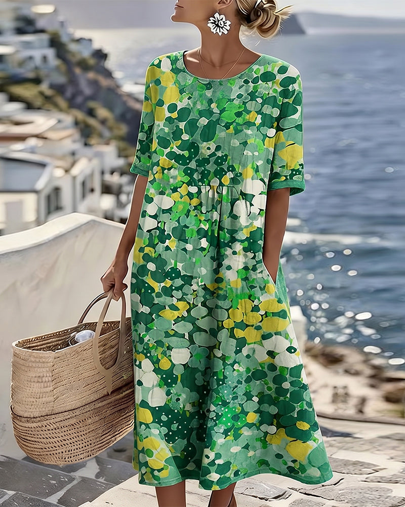 FLEURÉ | AIRY FLORAL PRINT MIDI DRESS