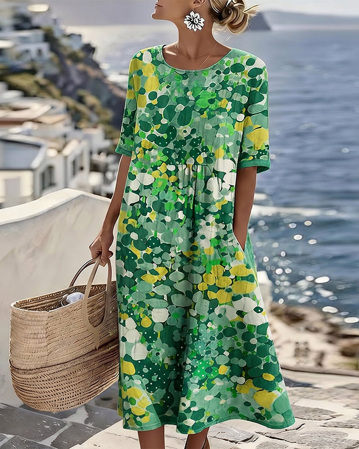 FLEURÉ | AIRY FLORAL PRINT MIDI DRESS