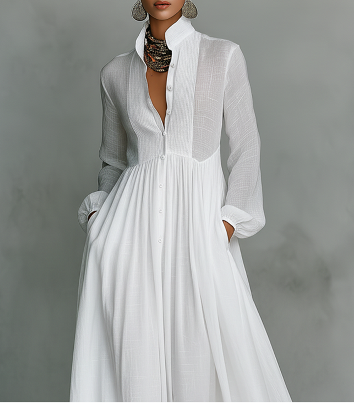 ROWAN | FLOWING BUTTON-FRONT MAXI DRESS