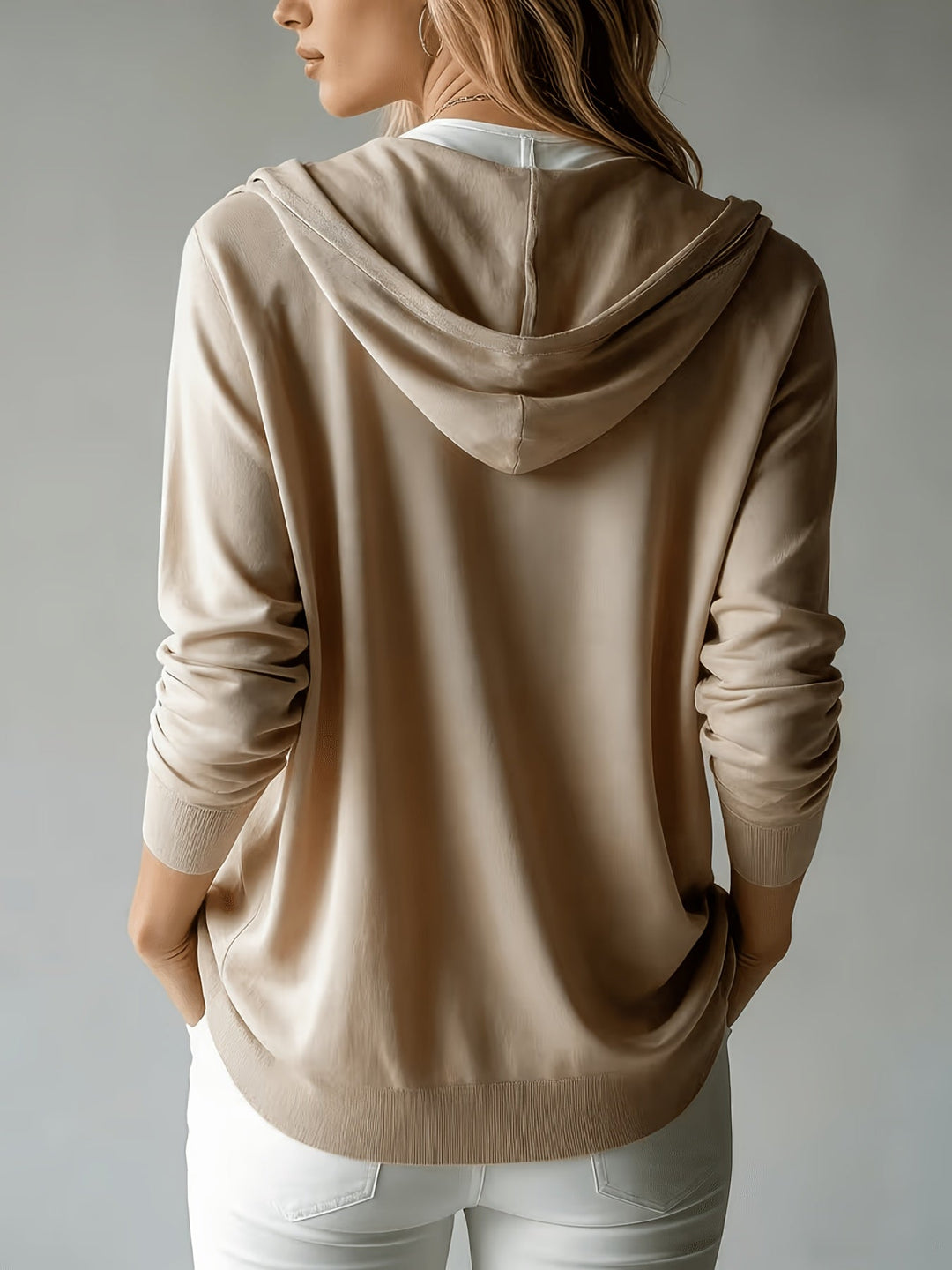CONSTANCE | BEIGE HOODED CARDIGAN