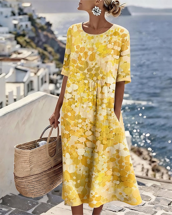 FLEURÉ | AIRY FLORAL PRINT MIDI DRESS