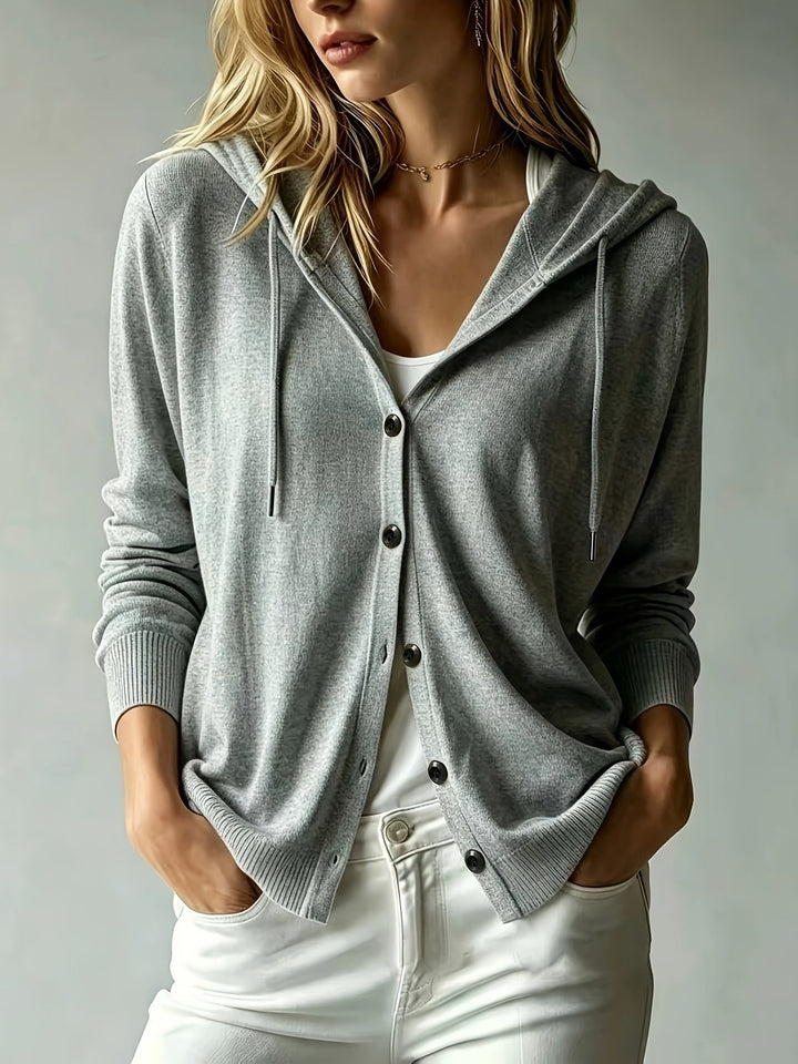 CECILY | GRAY HOODED CARDIGAN