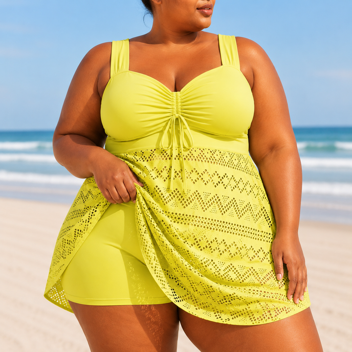 EMILLE | PLUS SIZE REFINED BEACH SWIM DRESS