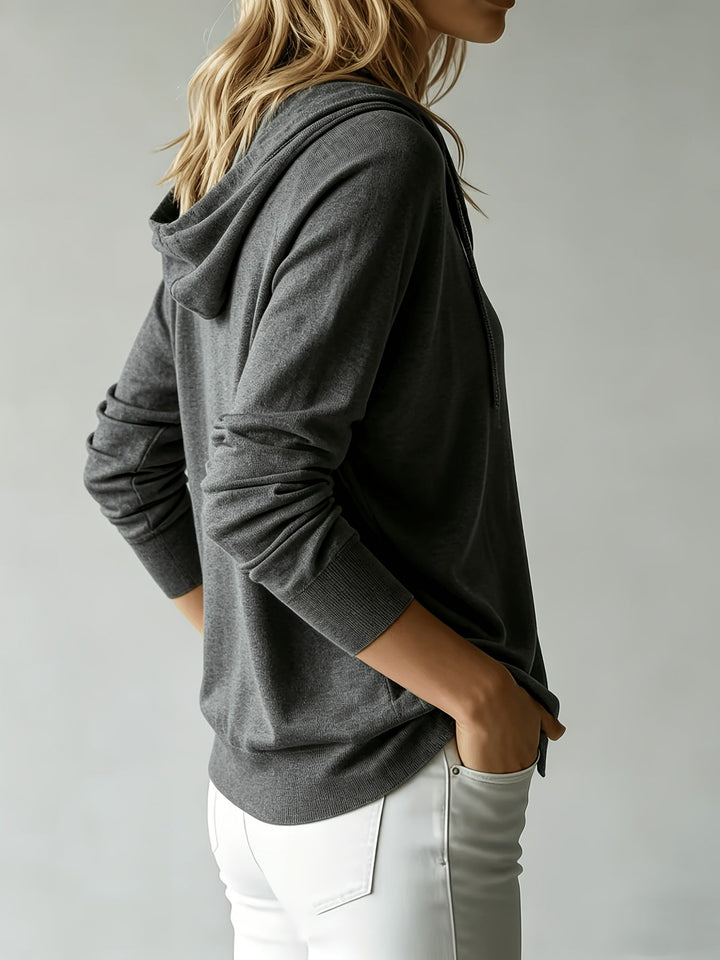 BERYL | DARK GRAY HOODED CARDIGAN