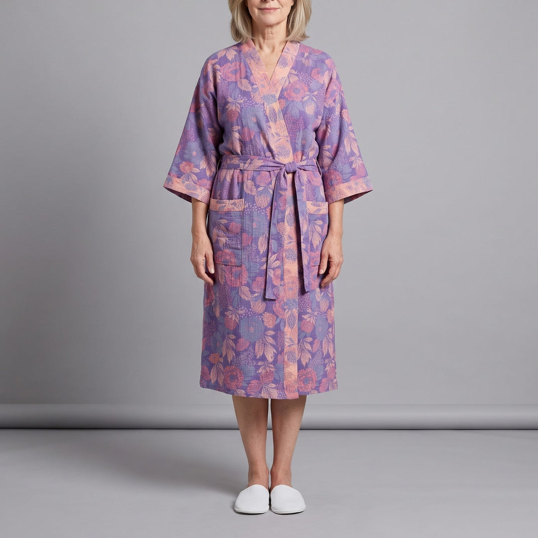 ASTER | PURPLE FLORAL SPA ROBE